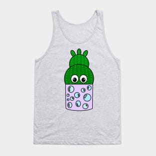 Cute Cactus Design #269: Cactus In Painted Bubble Pot Tank Top